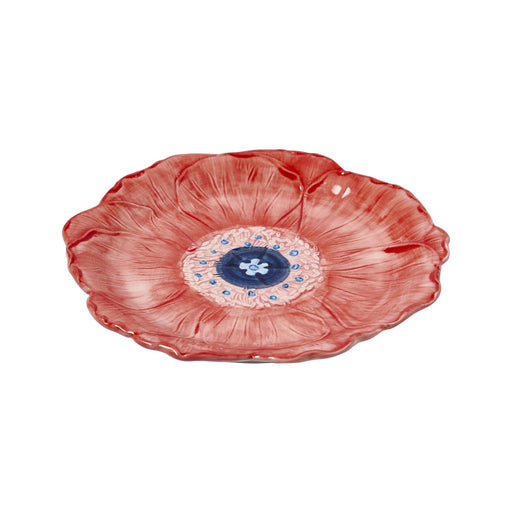 Prato Flor Vermelho com Centro Azul-Kasa-Home Story