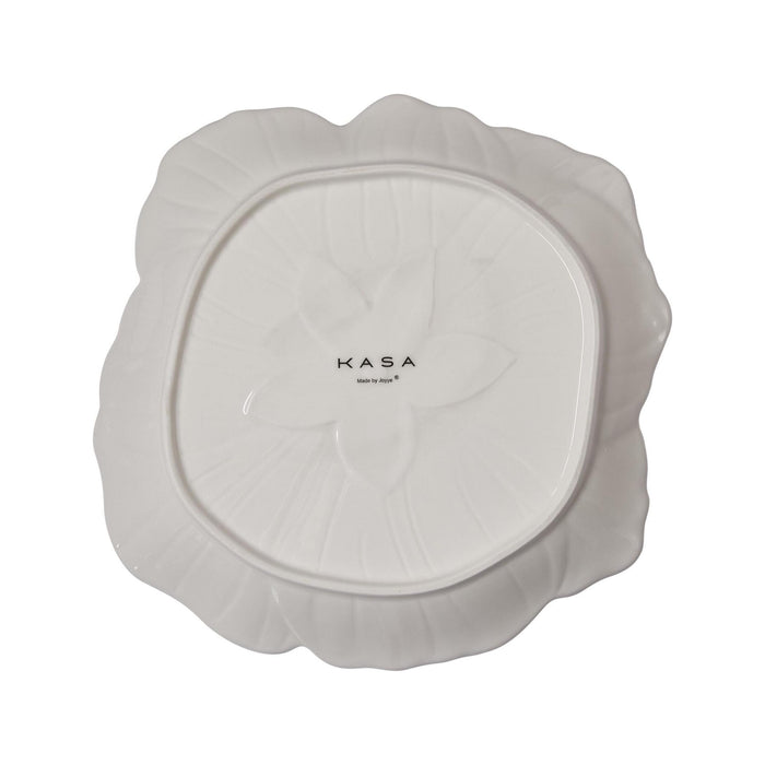 Prato 25,5cm Branco com Centro Azul-Kasa-Home Story