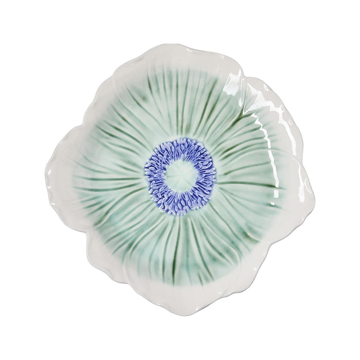 Prato 25,5cm Branco com Centro Azul-Kasa-Home Story