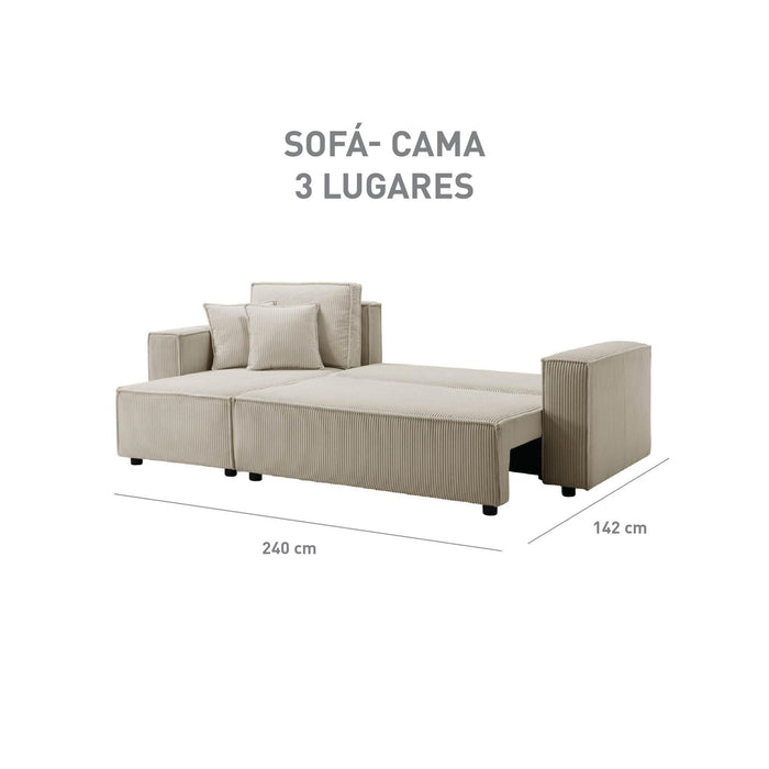 Sofá Cama 3 Lugares Chaise Scott-Kasa-Home Story
