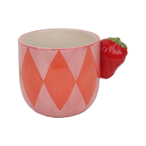 Caneca 300ml Morango e Losangos-Kasa-Home Story