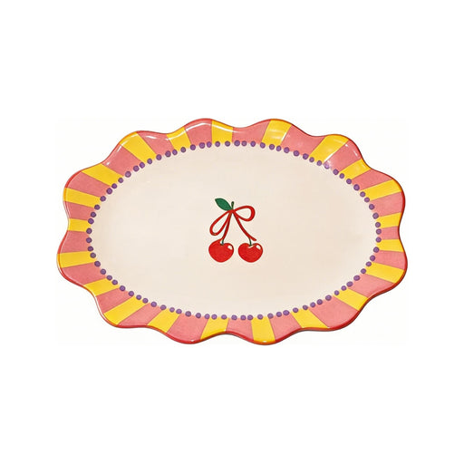 Prato Recortado Riscas com Cereja-Kasa-Home Story