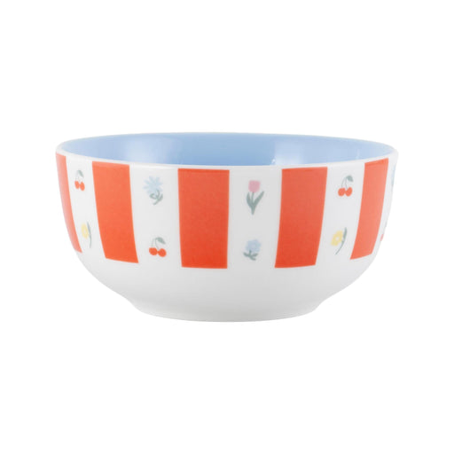 Taça Pequena 530ml Riscas Laranja com Flores-Kasa-Home Story