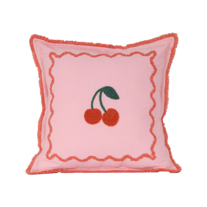 Almofada 45x45cm Cerejas com Rebordo-Kasa-Home Story