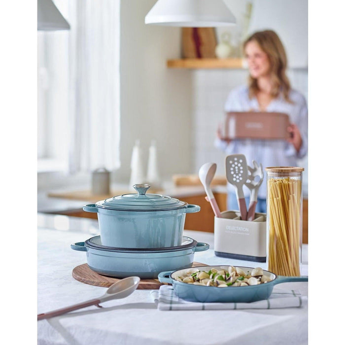 Caçarola Baixa Ferro Fundido 3,3L Azul-Kasa-Home Story