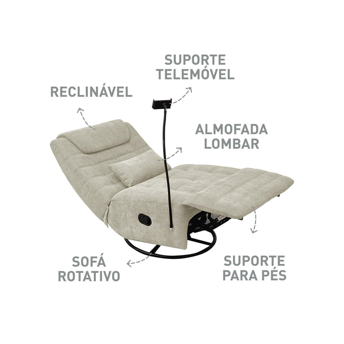 Sofá Reclinável Taupe-Kasa-Home Story