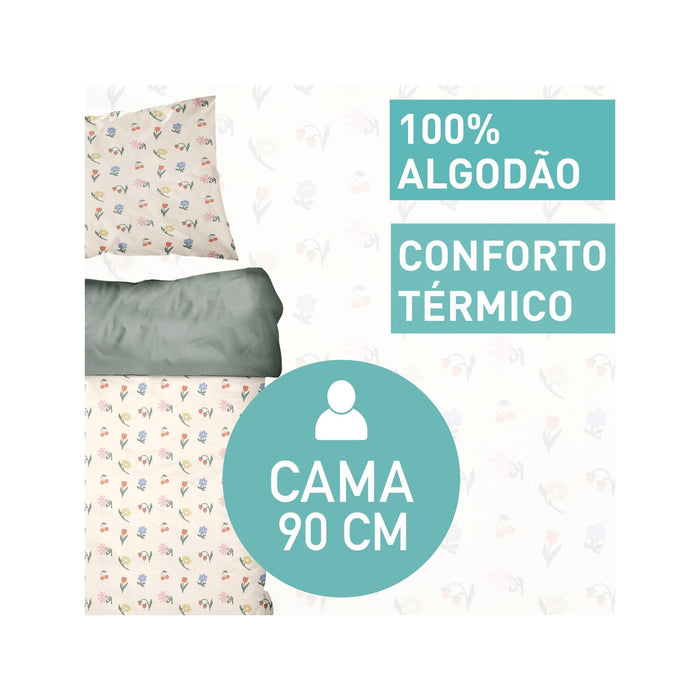 Conjunto Capa Edredão Algodão Flores-Kasa-Home Story