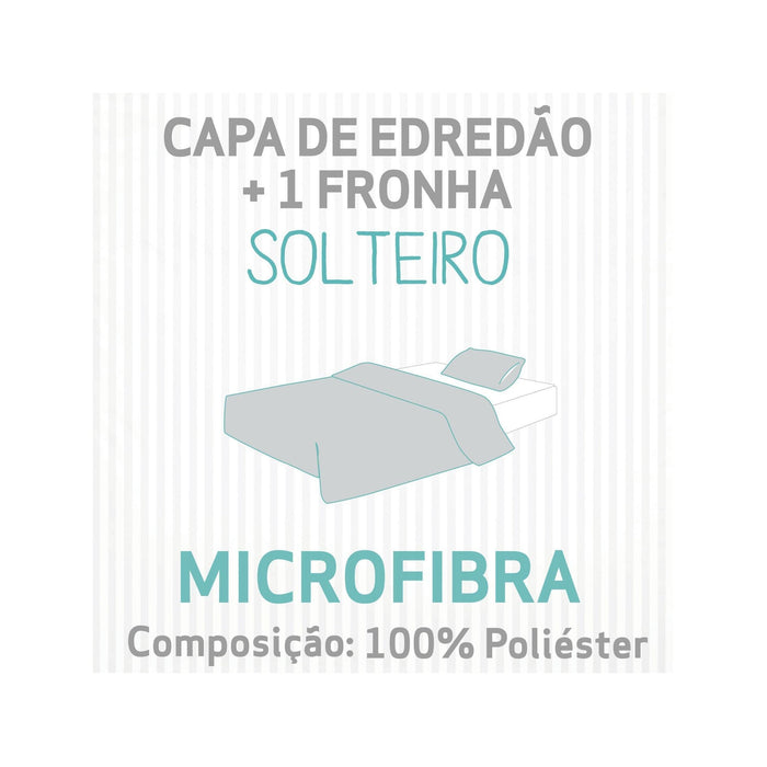 Conjunto Capa Edredão Microfibra Riscas Cinza-Kasa-Home Story