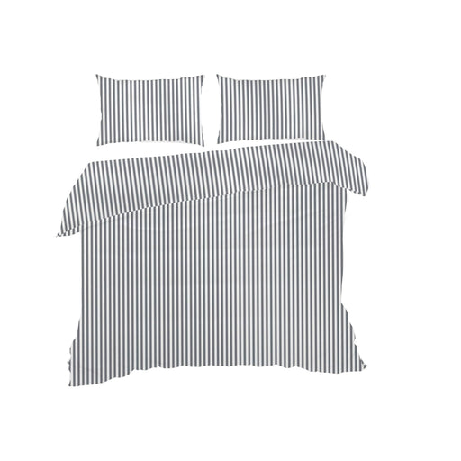 Conjunto Capa Edredão Microfibra Riscas Cinza-Kasa-Home Story