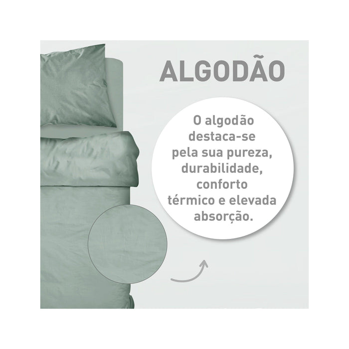 Conjunto Lençóis Algodão Verde Leve-Kasa-Home Story