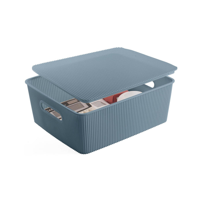Caixa Arrumação com Tampa Azul-Kasa-Home Story