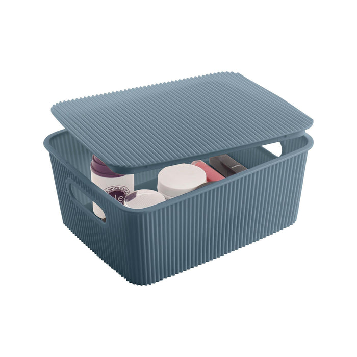 Caixa Arrumação com Tampa Azul-Kasa-Home Story