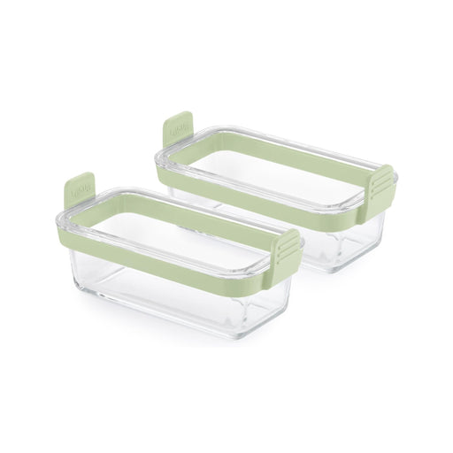 Conjunto 2 recipientes retangulares vidro Airfryer-Lékué-Home Story