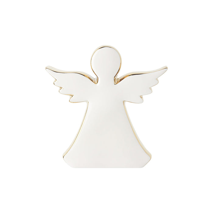 Anjo Decorativo Branco E Dourado