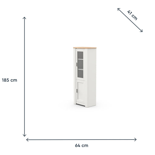 Armário Vitrine Branco Madeira Poema-Exclusivo-Home Story
