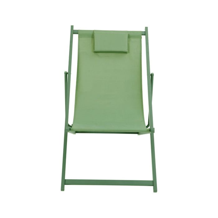 Cadeira Metal Relax com Almofada Verde-Kasa-Home Story