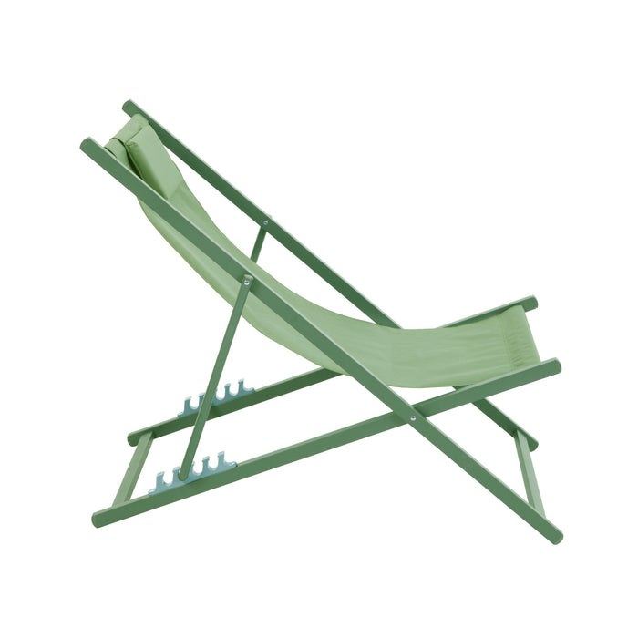 Cadeira Metal Relax com Almofada Verde-Kasa-Home Story