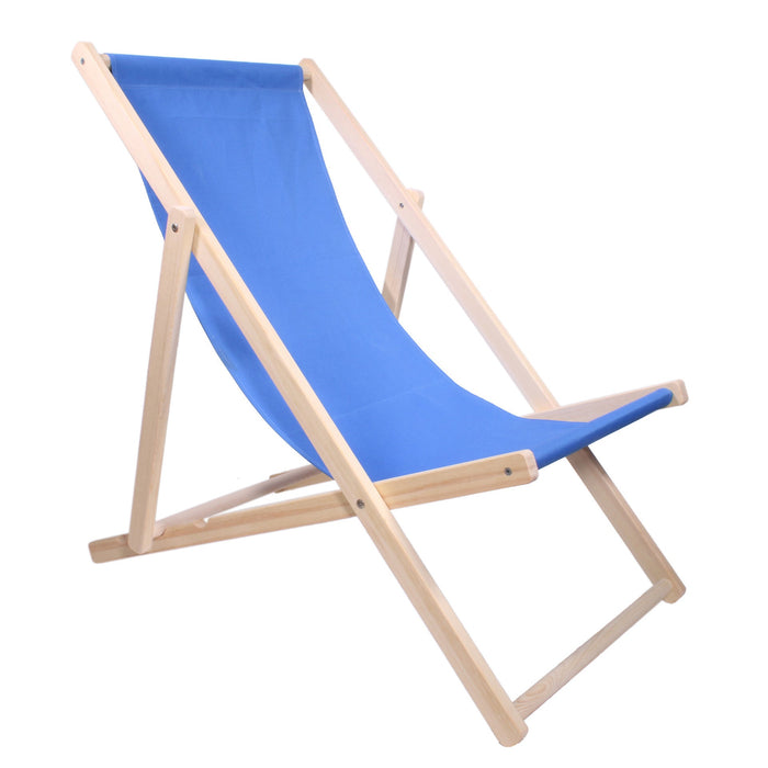 Cadeira Tecido Azul Dobrável Madeira Kasa