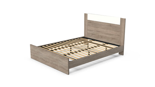 Cama Casal Simples com Estrado para Colchão 195x140 Nevoeiro Carvalho Natura Exclusivo Home Story