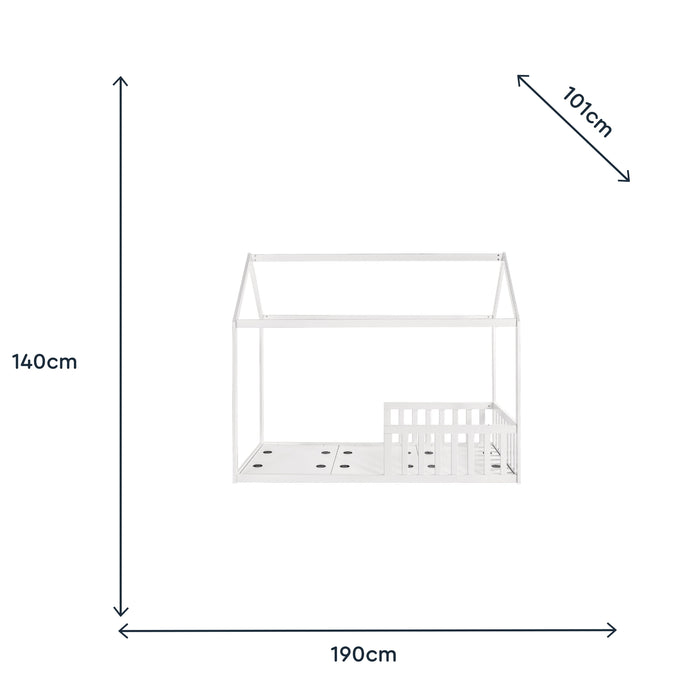 Cama Tenda Madeira Branca Montessori-Happy Bear-Home Story