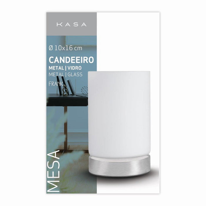 Candeeiro de Mesa Vidro Branco Frank-Kasa-Home Story