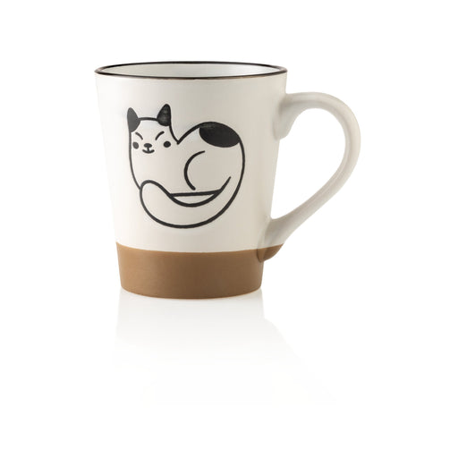 Caneca 360ml Gato Deitado Branca-Kasa-Home Story