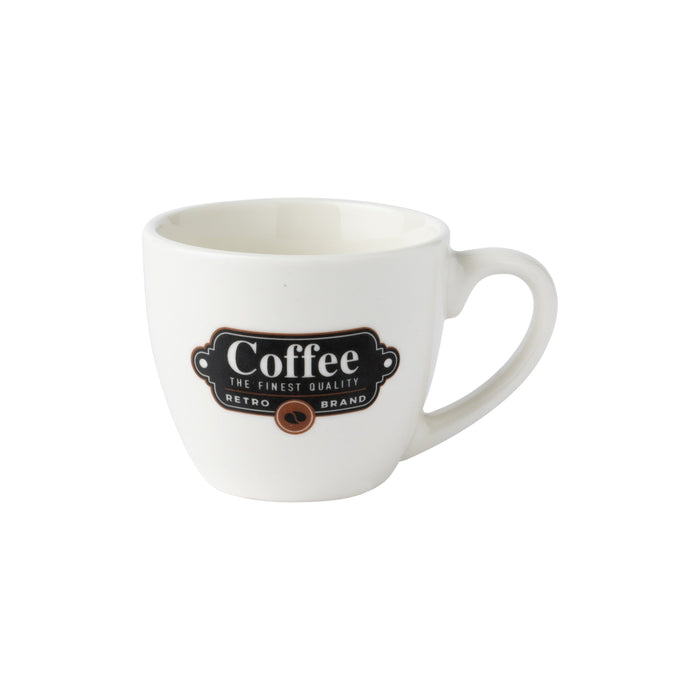 Chávena Café 80ml Coffee Retro Brand Branca-Kasa-Home Story