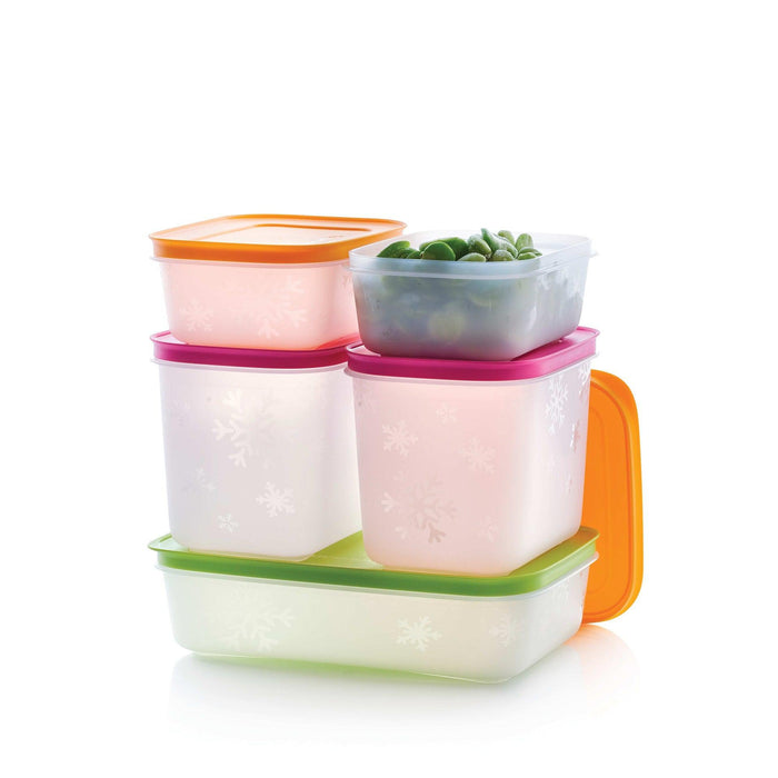 Conjunto 5 Caixas Herméticas Congelação Freezer Mates Tupperware