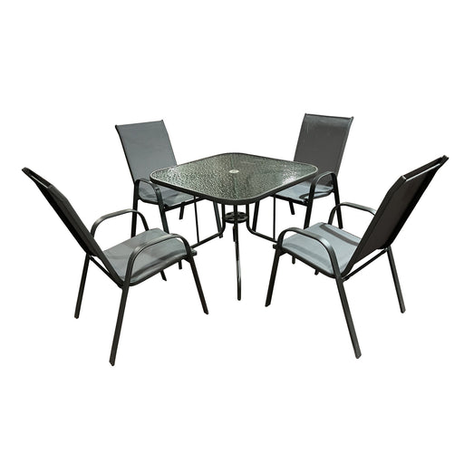 Conjunto Jardim Mesa E 4 Cadeiras Metal Kasa