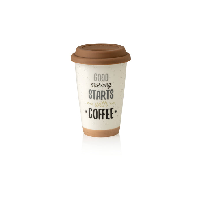 Copo com Tampa Silicone 400ml Morning Starts-Kasa-Home Story