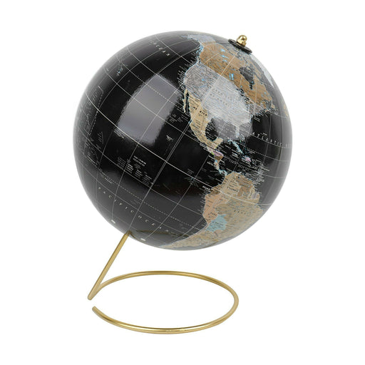 Globo 26cm Preto Pé Dourado-Kasa-Home Story