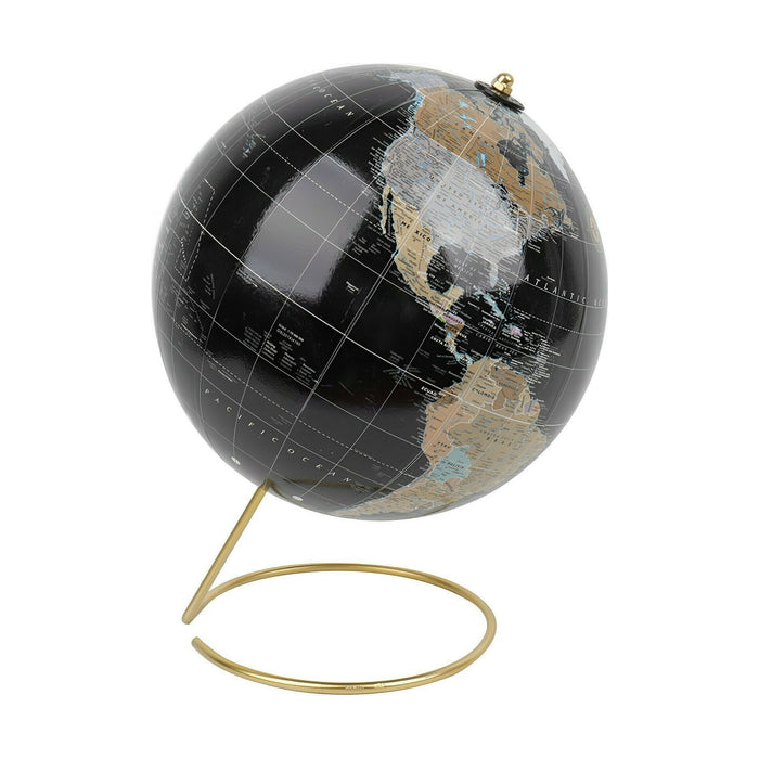 Globo 26cm Preto Pé Dourado-Kasa-Home Story