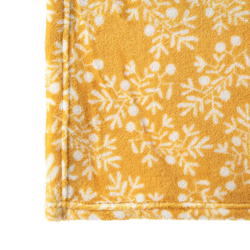 Manta XXL Coral Flores Amarelo 200X220cm Kasa Home Story