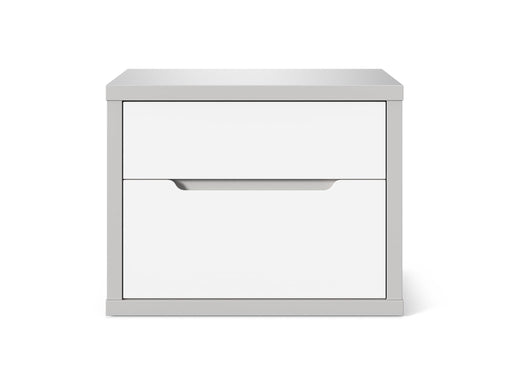 Mesa Cabeceira Verso Cinza branco Exclusivo Home Story