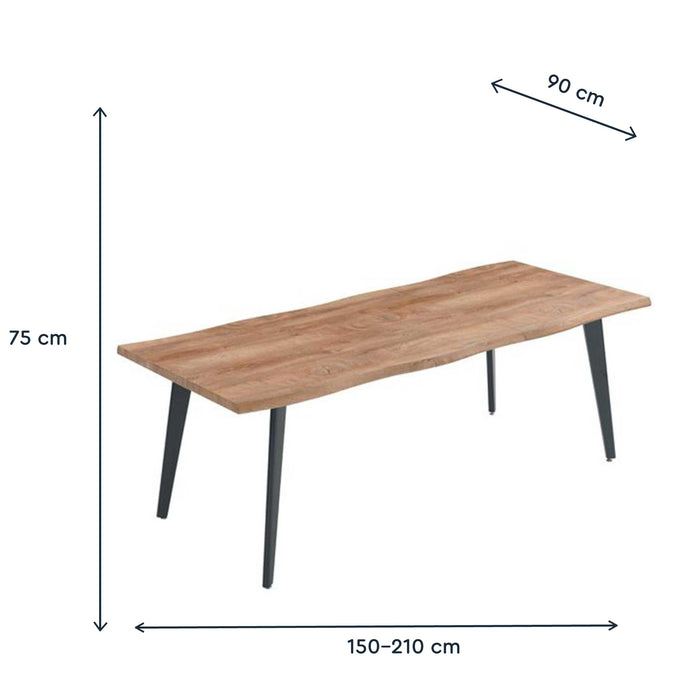 Mesa Extensível Madeira 150-210x90x75cm-Kasa-Home Story