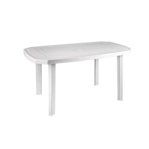 Mesa Resina Oval Branco Viana 140x190 Kasa