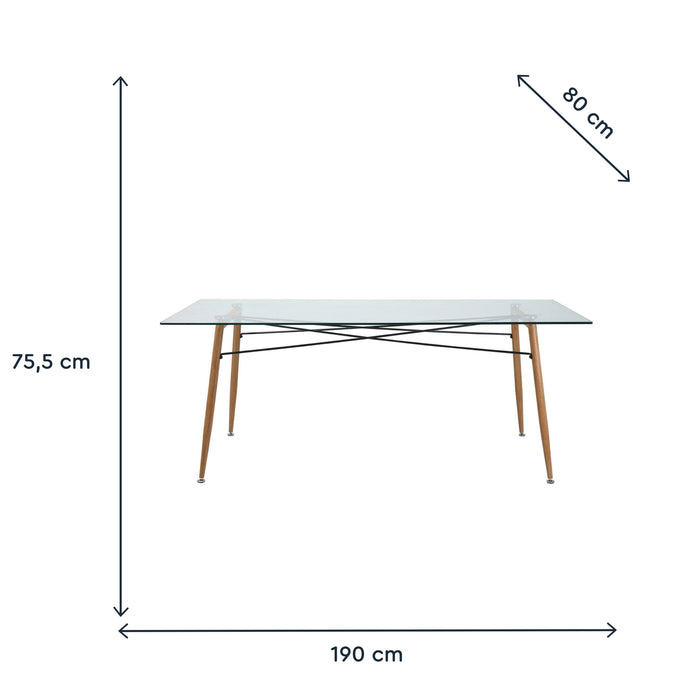 Mesa Vidro 80x75.5X190cm-Kasa-Home Story