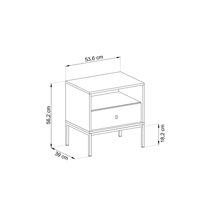 Mesa de Cabeceira Camões Bege-Exclusivo-Home Story