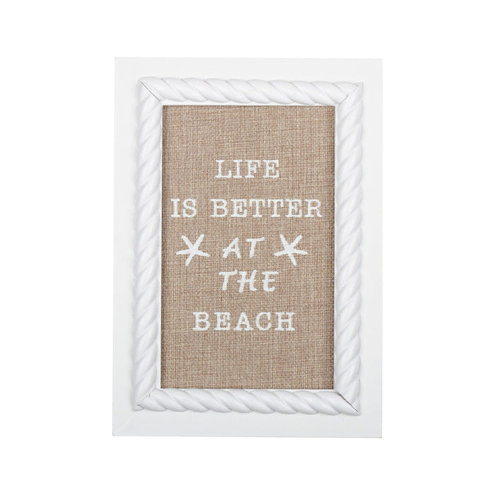 Moldura Branca Life Is Better At The Beach-Kasa-Home Story