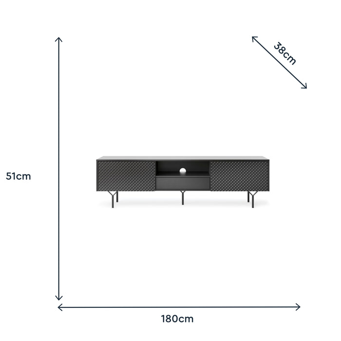 Móvel De Tv 180Cm Lua Grafite-Exclusivo-Home Story