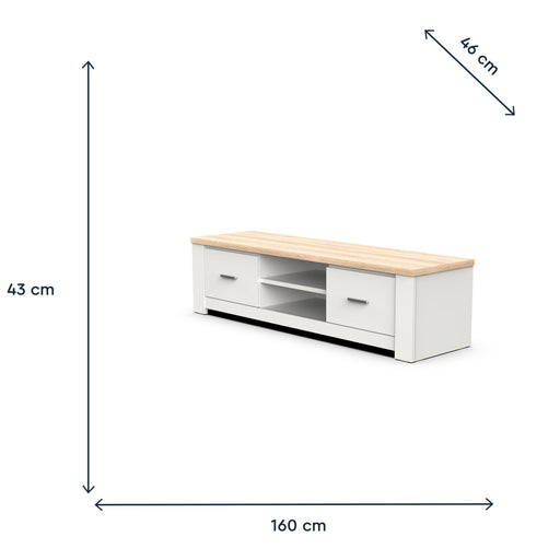 Móvel De Tv Branco Madeira Poema-Exclusivo-Home Story