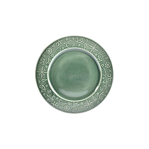 Prato Marcador 27Cm Embossed Verde-Kasa-Home Story