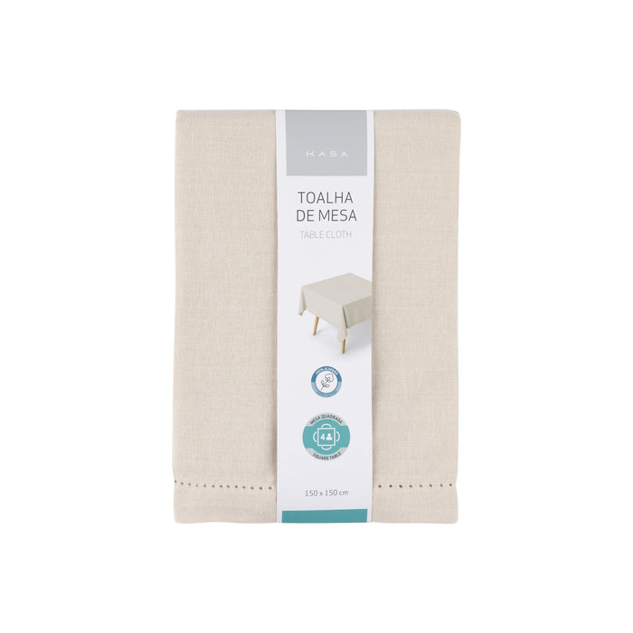 Toalha Mesa Bege Chambray-Home Story