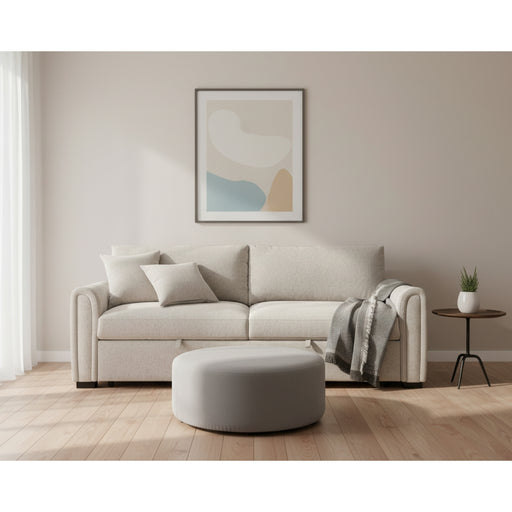 Puff Baixo Redondo Cinza-Kasa-Home Story