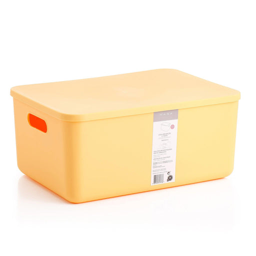 Caixa Arrumação Plástico 15L Amarelo Kasa