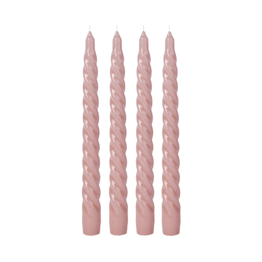 Conjunto 4 velas torcidas 2,3x24,5cm Nude Manulena